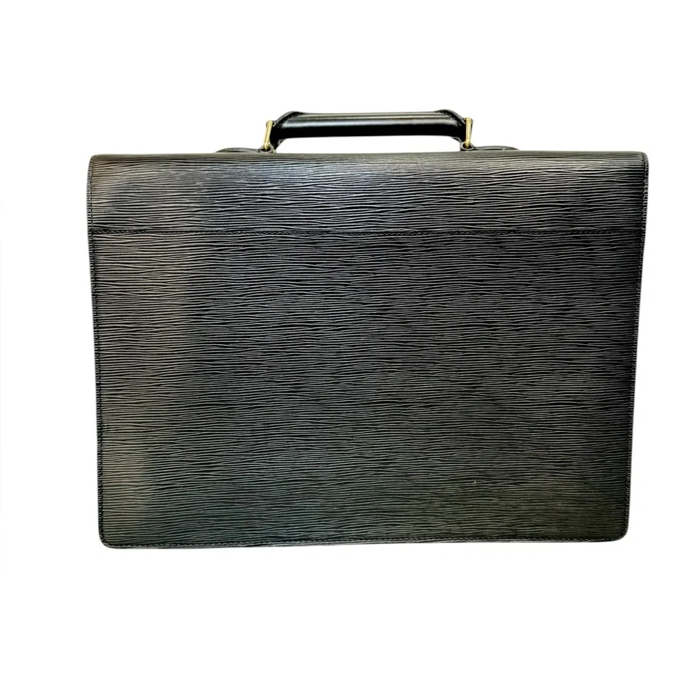 Vintage Louis Vuitton Black Epi Leather Briefcase w/ Key
